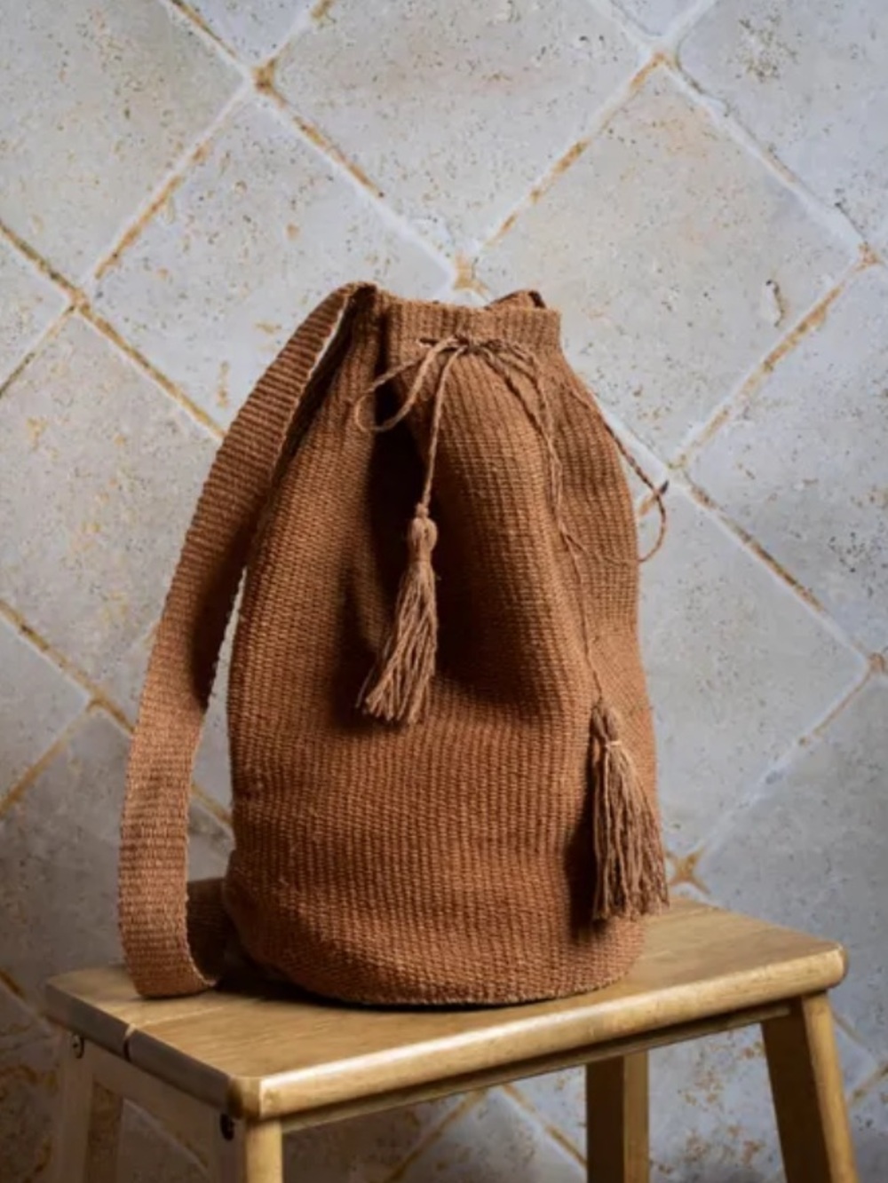 Finca Home - Smallable - Bucket Bag in Chocolate Brown with Tassels